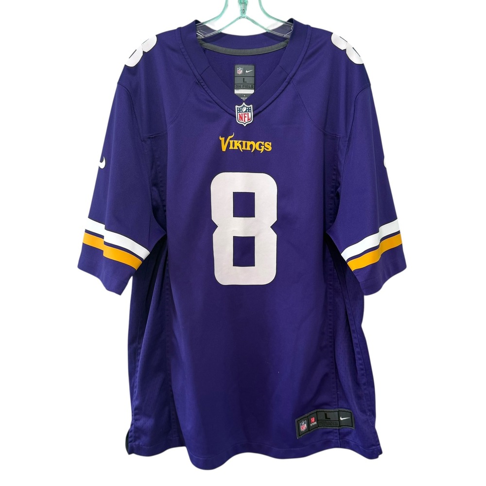 Nike NFL Minnesota Vikings Sam Bradford 8 Jersey Men's Large Purple On Field